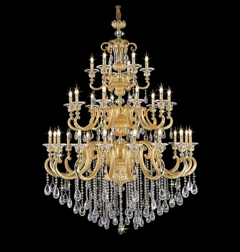 Modern Design Larger Golden Crystal Chandelier Lighting