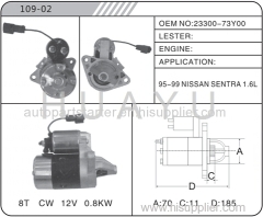 CAR 12V NISSAN SENTRA STARTER MOTOR