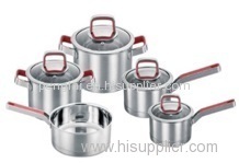 9 PCS STRAIGHT BODY STAINLESS STEEL COOKWARE RANGE