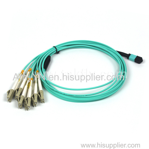 12 Fibers MPO-LC/UPC MM Fiber Optic Patch cord