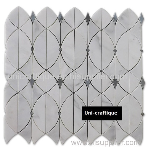 Water jet fish marble mosaic tiles 2017 new design