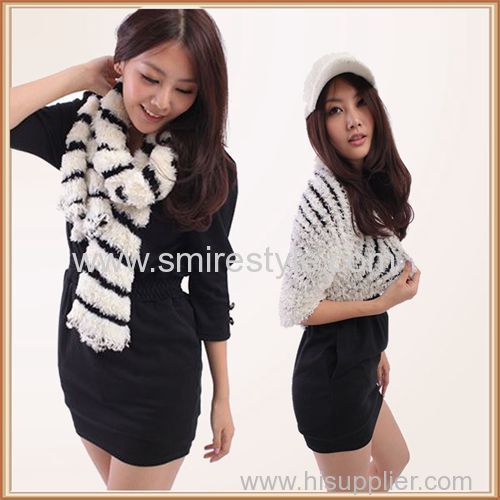 Nylon Soft Elasticity Magic Scarf Stripe Holiday Decoration and Gift