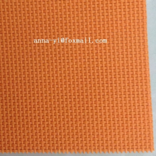 orange color 60″ mesh Fabric woven 70% PVC & 30% PET coated