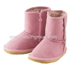 Children suede zipper ankle boots