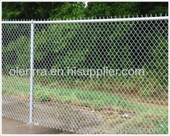 top barbed wire/white chain link fence