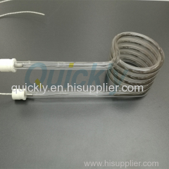 Single tube infrared heater for automotive fixation