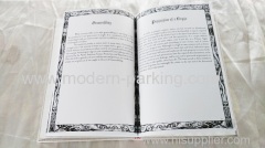 Black&white printed hardcover book with black gold stamped cover