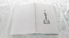 Black&white printed hardcover book with black gold stamped cover