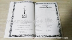 Black&white printed hardcover book with black gold stamped cover