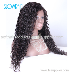 Glueless full lace human hair full lace wig curly full lace virgin hair wig for black women with baby hair