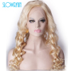 New silk top full lace human hair wig blonde color virgin brazilian/indian hair silk base lace front wig for white women