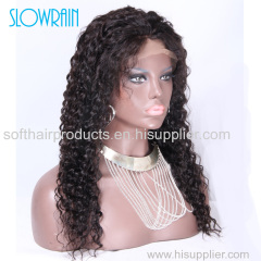 Silk top curly full lace human hair wig for fashion women silk base kinky curly lace front wig 130 hair density