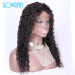 Silk top curly full lace human hair wig for fashion women silk base kinky curly lace front wig 130 hair density