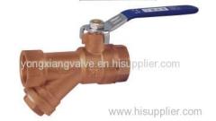 THREADED BRONZE BALL VALVE+STRAINER