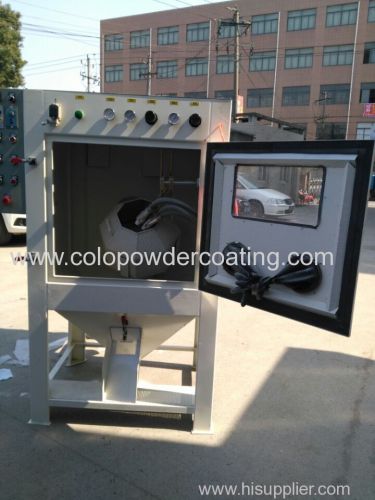 Sand blasting machine for metal work piece burring