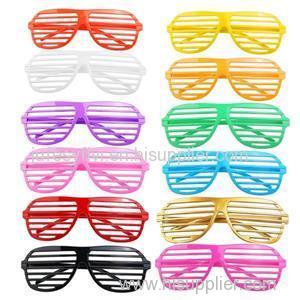 12 Pairs Of Plastic Shutter Glasses Shades Sunglasses Eyewear Party Props Neon Colors