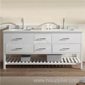 72 White Bathroom Vanity Cabinet Double Sink With Storage Towel Shelf