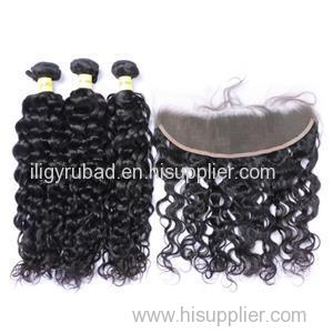 Indian Virgin Hair Deep Wave 3 Pcs Hair Bundles With 1 Pc Silk Base Closure