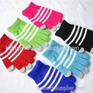 Adult Touch - Screen Gloves Touch Screen Touch Gloves Color Stripes Six - Color Touch - Screen Gloves