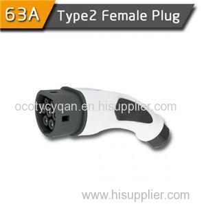 Type2 63A IEC62196-2 Female EV Charging Plug EV End For Electric Vehicle Hybrid Car
