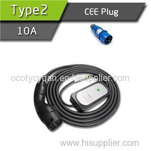 Type2 10A Portable EV Charging Box CEE Plug Level2 Tesla Adapters