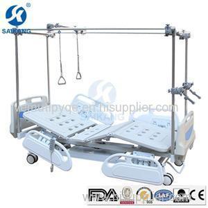 Hospital Furniture Double Column Multifunctional Electric Orthopedics Traction Bed With Central Locking