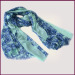 Blue Degradation Color 100% Modal Floral Printed Scarf