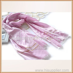 100% Polyester Jacquard Infinity Scarf with Fringe
