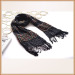 100% Polyester Jacquard Infinity Scarf with Fringe