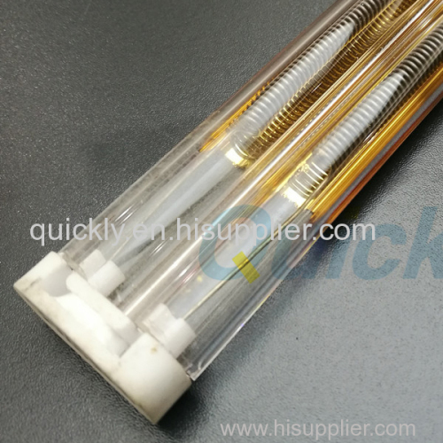 Quartz heater lamp with gold coating