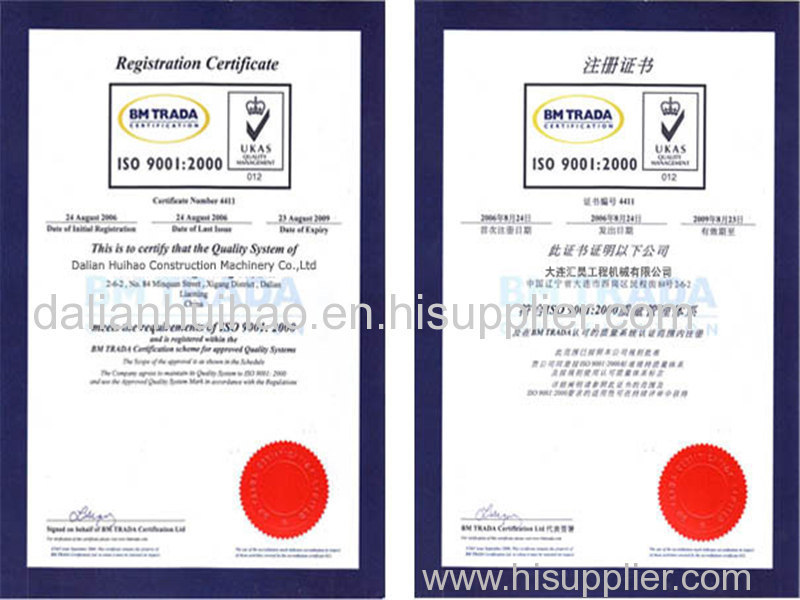 ISO9001:2000 quality management system certification