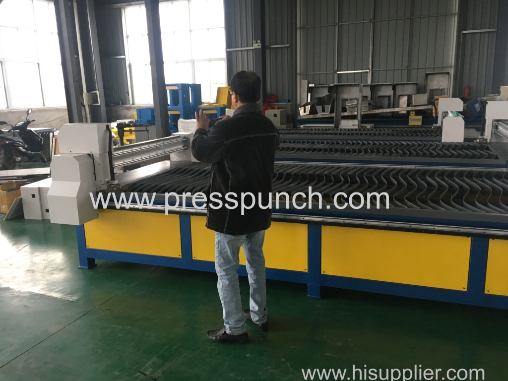 Indonesia customer purchased cnc plasma cutting machine and folding machine