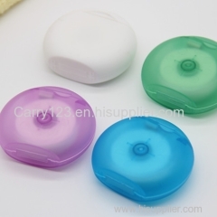 Cool Mint 50m Circle shape dental floss with waxed Blister card packing Terylene Nylon dental floss dispenser