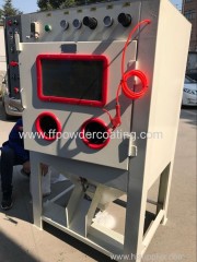 Sand blasting machine for metal work piece burring