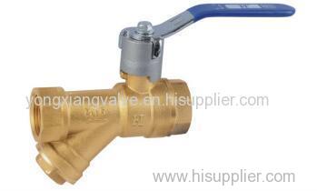 THREADED BRASS BALL VALVE+STRAINER