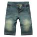 mens short washed jeans