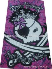 100% cotton velour printed beach towel