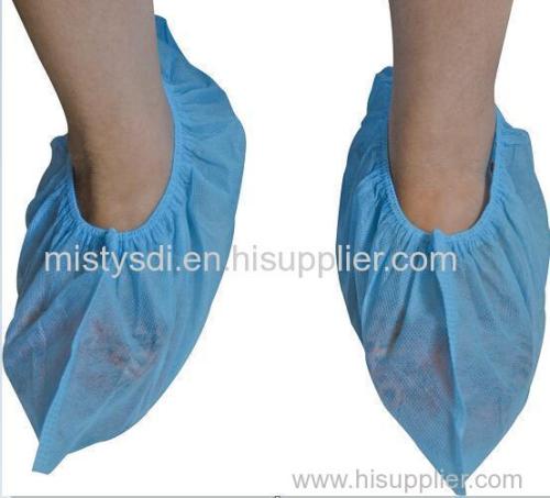 Medical consumable disposable shoe cover with elastic and two types non conductive bottom or non skid bottom