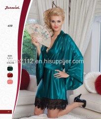 Satin Robe Short Kimono