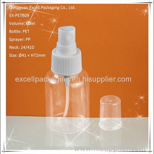 60ml PET Cosmo Round Bottle with Mist Sprayer