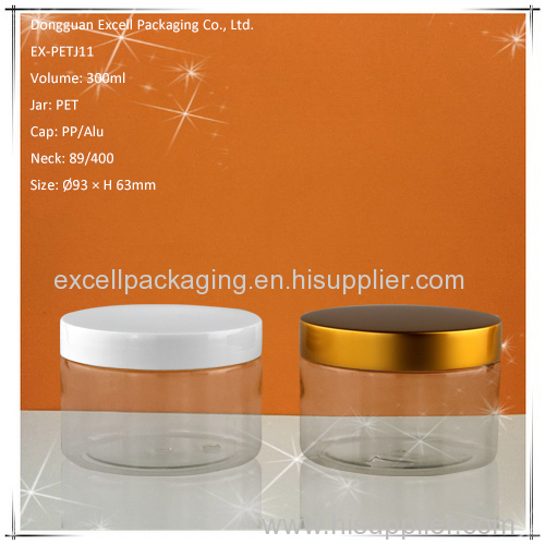 300ml PET Packaging Jar with Various Metal Lid