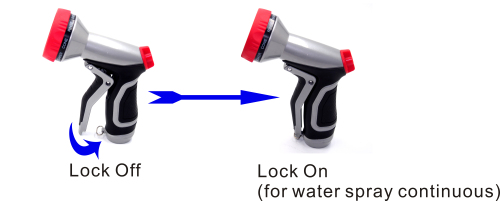 Metal 9-pattern garden water spray nozzle