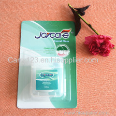 Square shape dental floss dispenser 50m Cool mint flavor waxed Can customized logo blister card packing