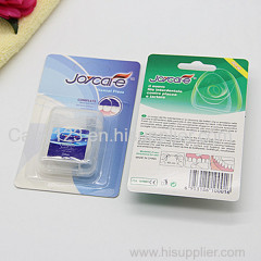 Square shape dental floss dispenser 50m Cool mint flavor waxed Can customized logo blister card packing