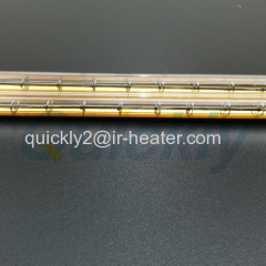 Twin tube quartz heater with gold reflector