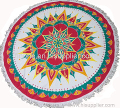 velour printed round big towel