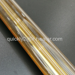 Quartz glass tube infrared lamp with gold reflector