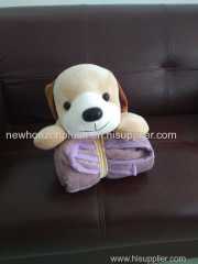 plush blanket with stuffed toy