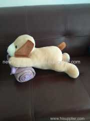 plush blanket with stuffed toy