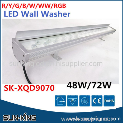 Rgb RGBW DMX 24v 1000mm bar wall washer 36W 48W 60W 72W wallwash led outdoor building lighting